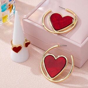 Bohemian Heart Hoop Earrings (1 Pair)